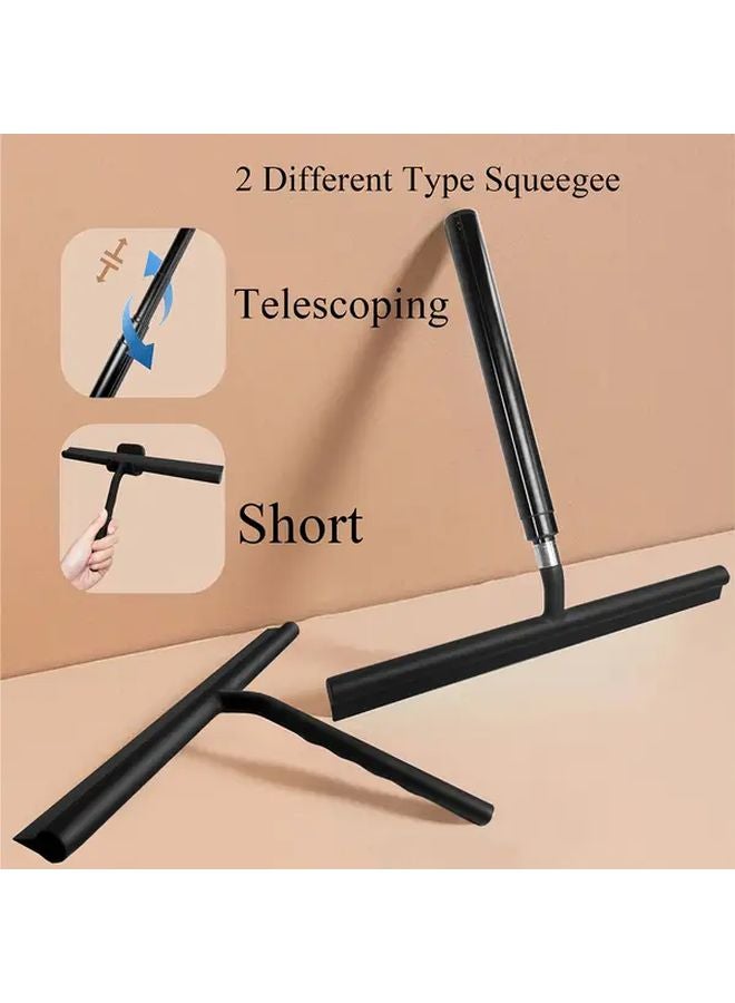 3 In 1 Telescopic Adjustable Pole Silicone Squeegee Window And Shower Cleaner - Image 5